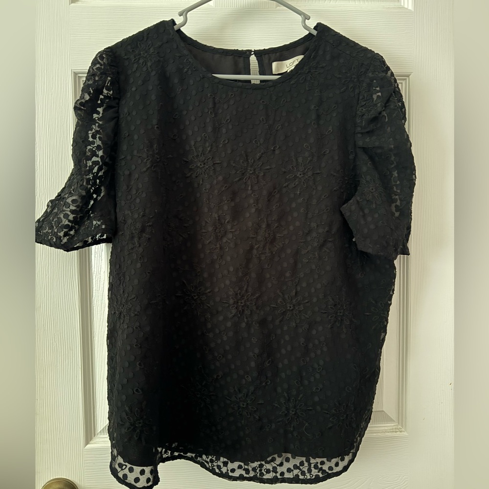 NWOT LOFT Black Blouse